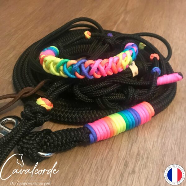 Ensemble licol et longe noir et arc-en-ciel – Image 2