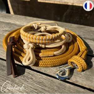 Ensemble licol et longe caramel et or brillant