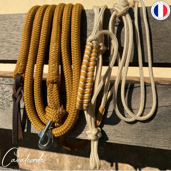 Ensemble licol et longe caramel et or brillant – Image 2